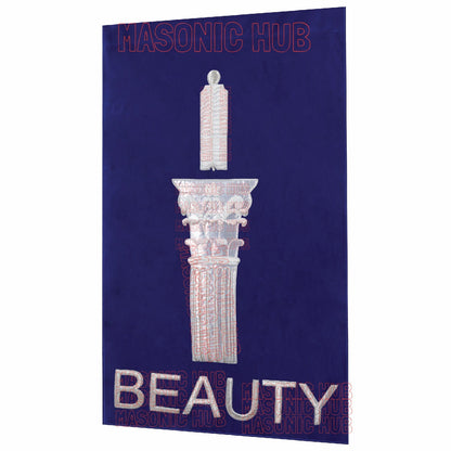 Handcrafted Velvet Masonic Blue Lodge Pedestal Covers with Pillars– Set of Three