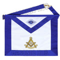 Handcrafted Lambskin Masonic Blue Lodge Past Master Apron with Golden Bullion Masonic Hub