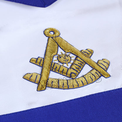 Handcrafted Lambskin Masonic Blue Lodge Past Master Apron with Golden Bullion