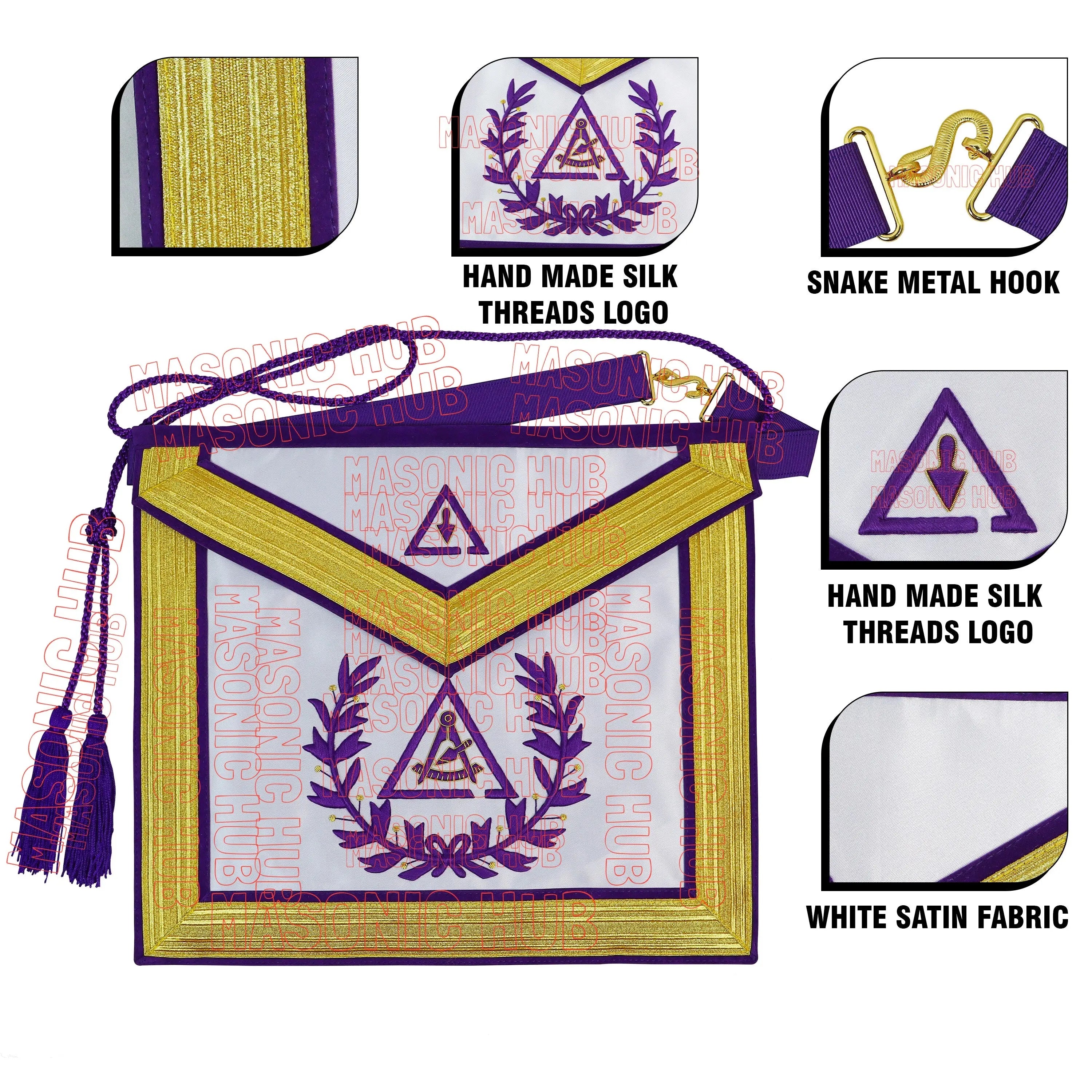 Prince Hall Grand Council PHA Past Thrice Illustrious Master Apron Masonic Hub