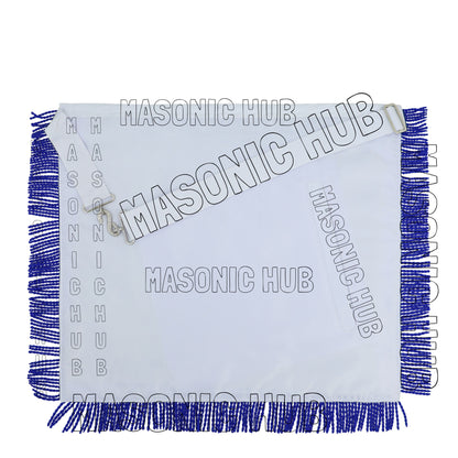 Master Mason Masonic Regalia Lambskin Apron & Chain Collar - Hand Embroidered