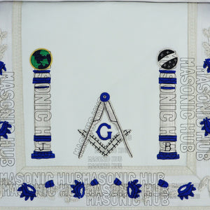 Master Mason Masonic Regalia Lambskin Apron & Chain Collar - Hand Embroidered My Store