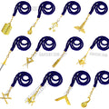 Masonic Master Mason Blue Lodge Jewel Neck Cord with 12 Gold Jewels – Regalia Set Masonic Hub