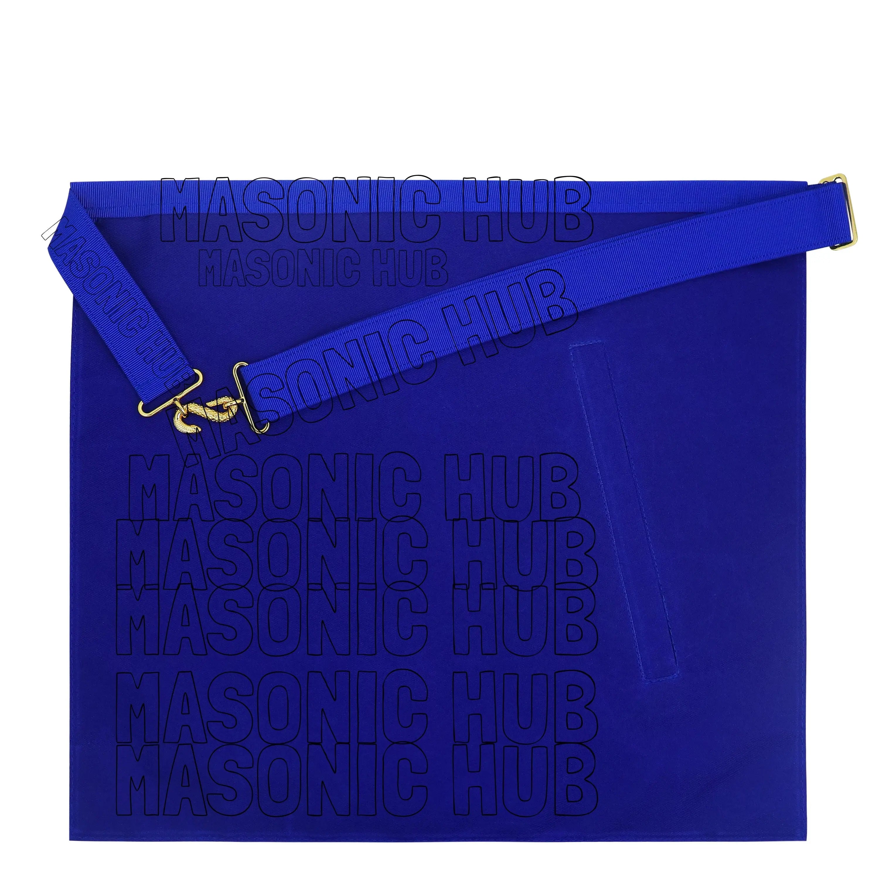 Past Master Masonic Apron – White Synthetic Leather with Embroidered Emblem Masonic Hub