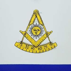 Past Master Masonic Apron – White Synthetic Leather with Embroidered Emblem Masonic Hub