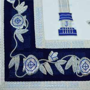 Masonic Past Master Lambskin Apron Compass & Quadrant, Hand-Embroidered Regalia My Store