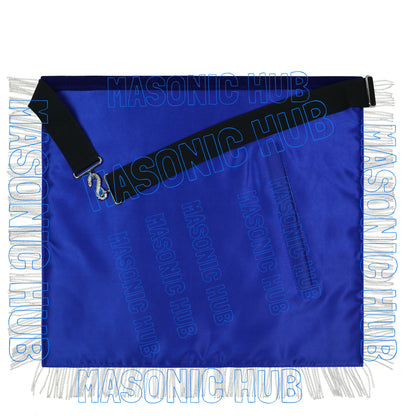 Masonic Past Master Lambskin Apron Compass & Quadrant, Hand-Embroidered Regalia