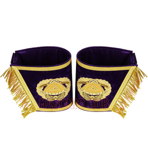 Handcrafted Masonic Grand Master Gauntlet Cuffs – Embroidered with Fringe Masonic Hub