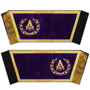 Masonic Grand Lodge Master Mason Gauntlet Cuffs – Handcrafted with Gold Bullion Embroidery Masonic Hub