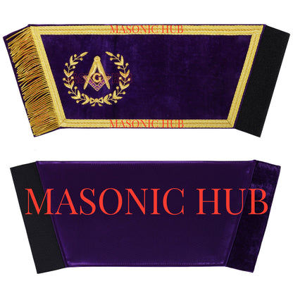 Masonic Grand Lodge Master Mason Gauntlet Cuffs – Handcrafted with Gold Bullion Embroidery