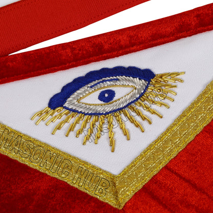 Handmade Masonic Past Master Apron – Premium Sheep Leather with Gold &amp; Silver Bullion Embroidery