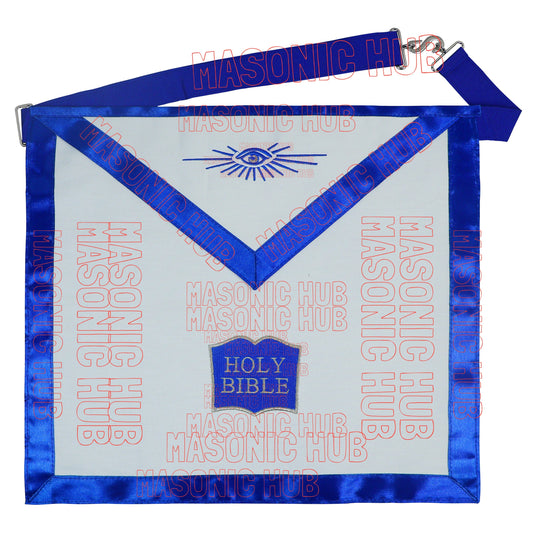 Masonic Regalia Blue Lodge Officer CHAPLAIN Apron Cotton Machine Embroidered