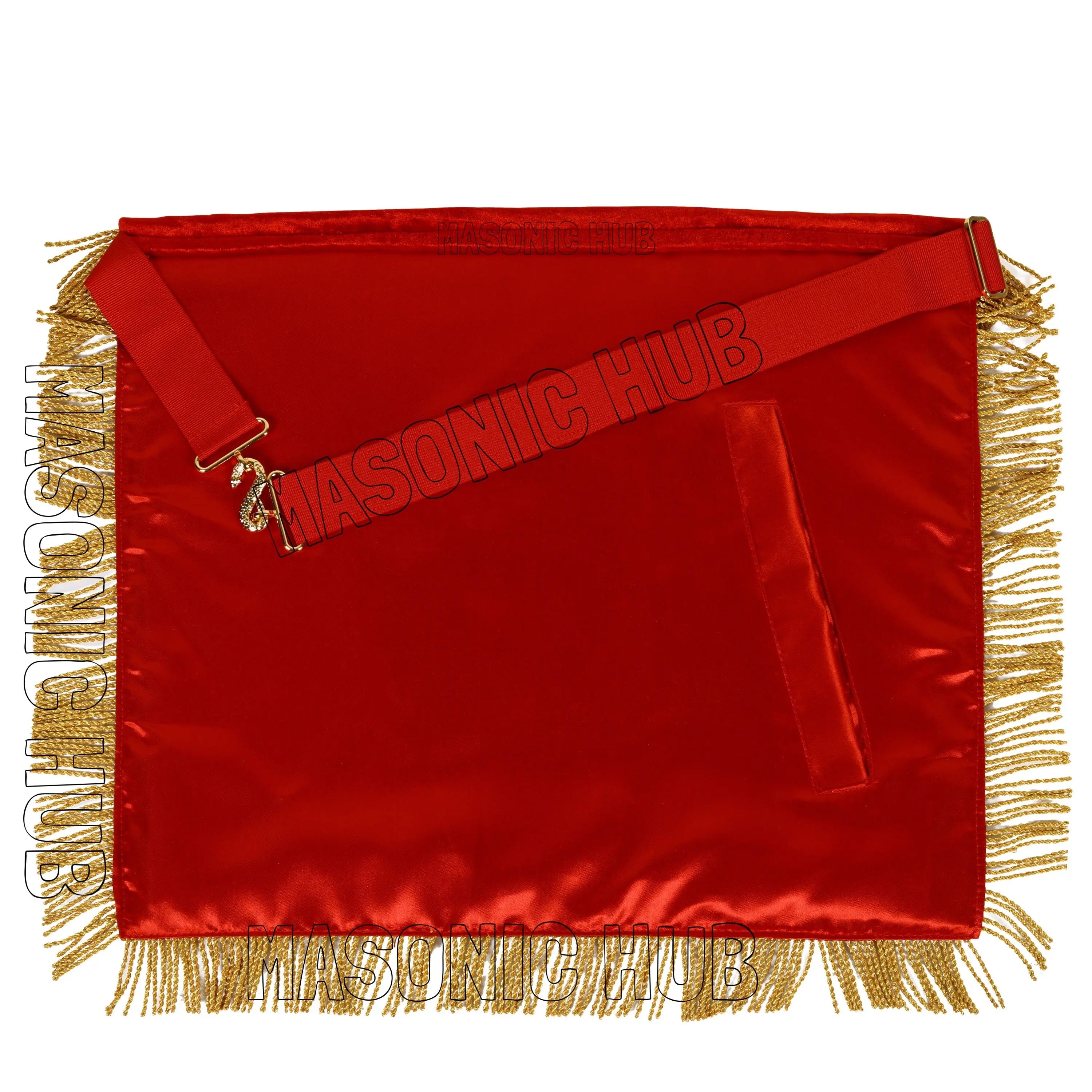 Handmade Lambskin Royal Arch PHP Past High Priest Apron & Collar with Free Jewel Masonic Hub