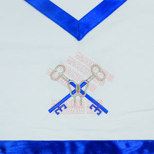 Treasurer Masonic Cotton Apron - Freemason Blue Lodge Regalia, Adjustable Belt My Store