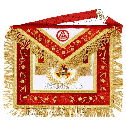 Handmade Lambskin Royal Arch PHP Past High Priest Apron & Collar with Free Jewel