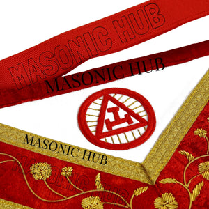 Handmade Lambskin Royal Arch PHP Past High Priest Apron & Collar with Free Jewel Masonic Hub