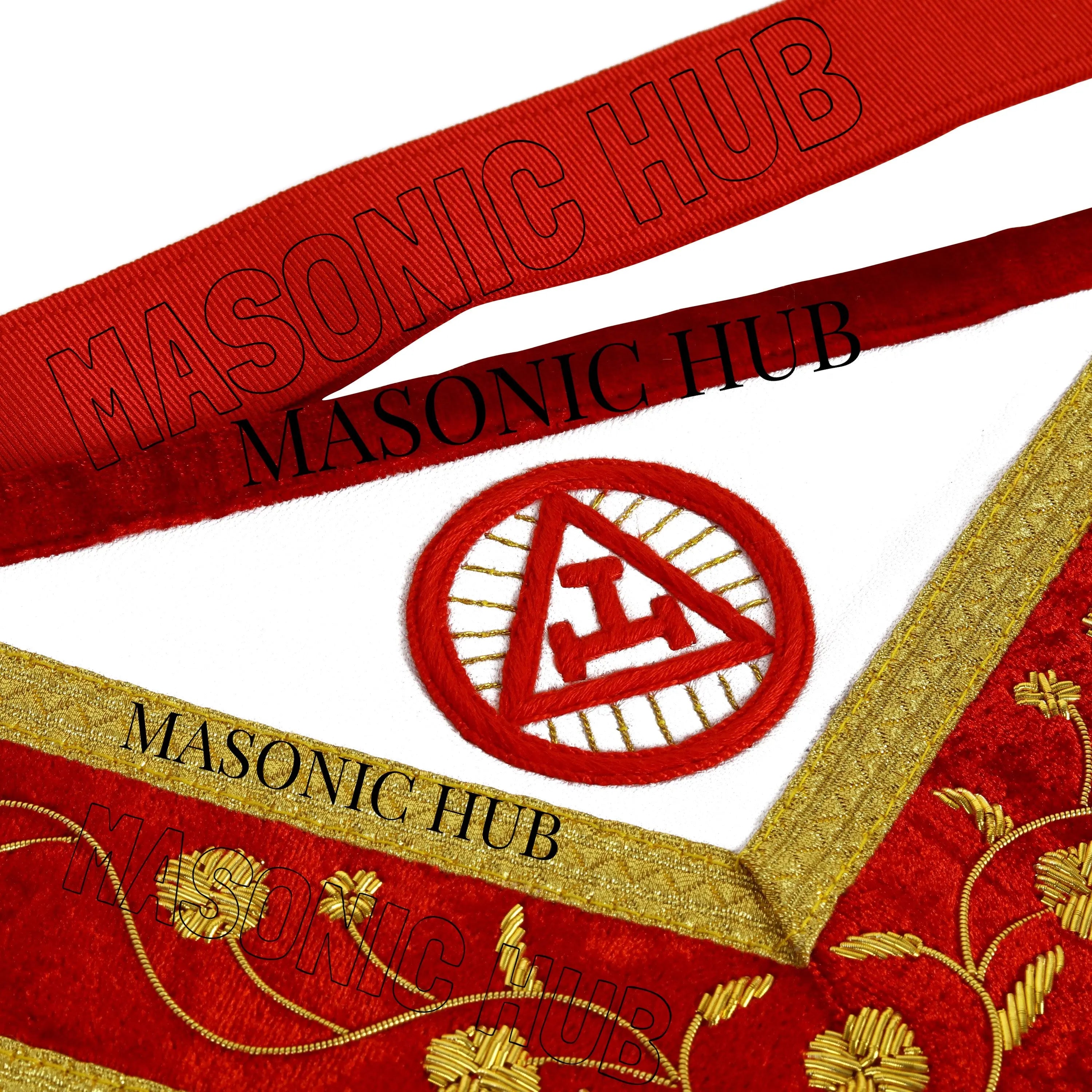 Handmade Lambskin Royal Arch PHP Past High Priest Apron & Collar with Free Jewel Masonic Hub
