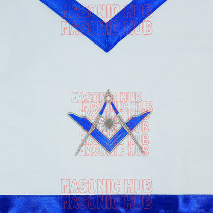 Masonic Regalia Senior Deacon Cotton Apron - Blue Lodge Officer - Embroidered