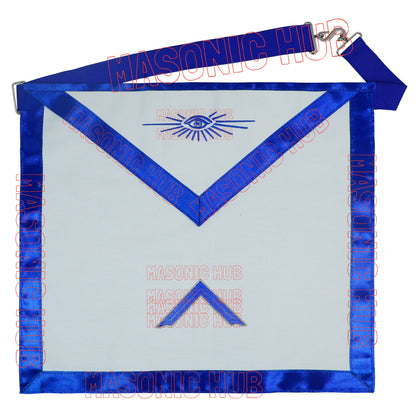 MASONIC HUB Worshipful Master Officer Cotton Apron Freemason Blue Lodge Regalia