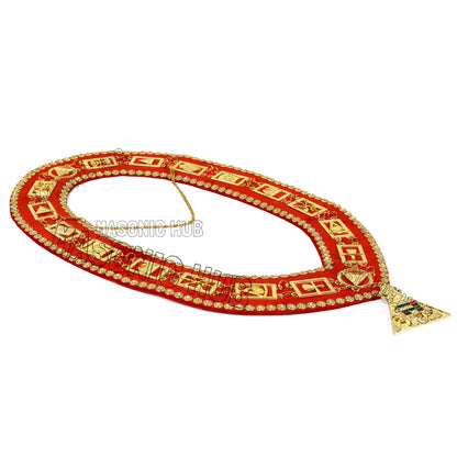 Masonic Royal Arch PHP Past High Priest Metal Chain Collar With Free Jewel
