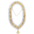 Masonic Past Master Chain Collar – Gold-Plated Jewel with White Backing Masonic Hub