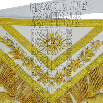 Handmade Masonic Past Master Apron – Genuine Lambskin with Compasses &amp; Quadrant
