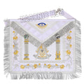 MASONIC REGALIA PAST MASTER SHEEP APRON ALL WHITE HAND EMBROIDERED +CHAIN COLLAR WITH JEWEL Masonic Hub