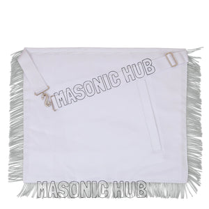MASONIC REGALIA PAST MASTER SHEEP APRON ALL WHITE HAND EMBROIDERED +CHAIN COLLAR WITH JEWEL Masonic Hub