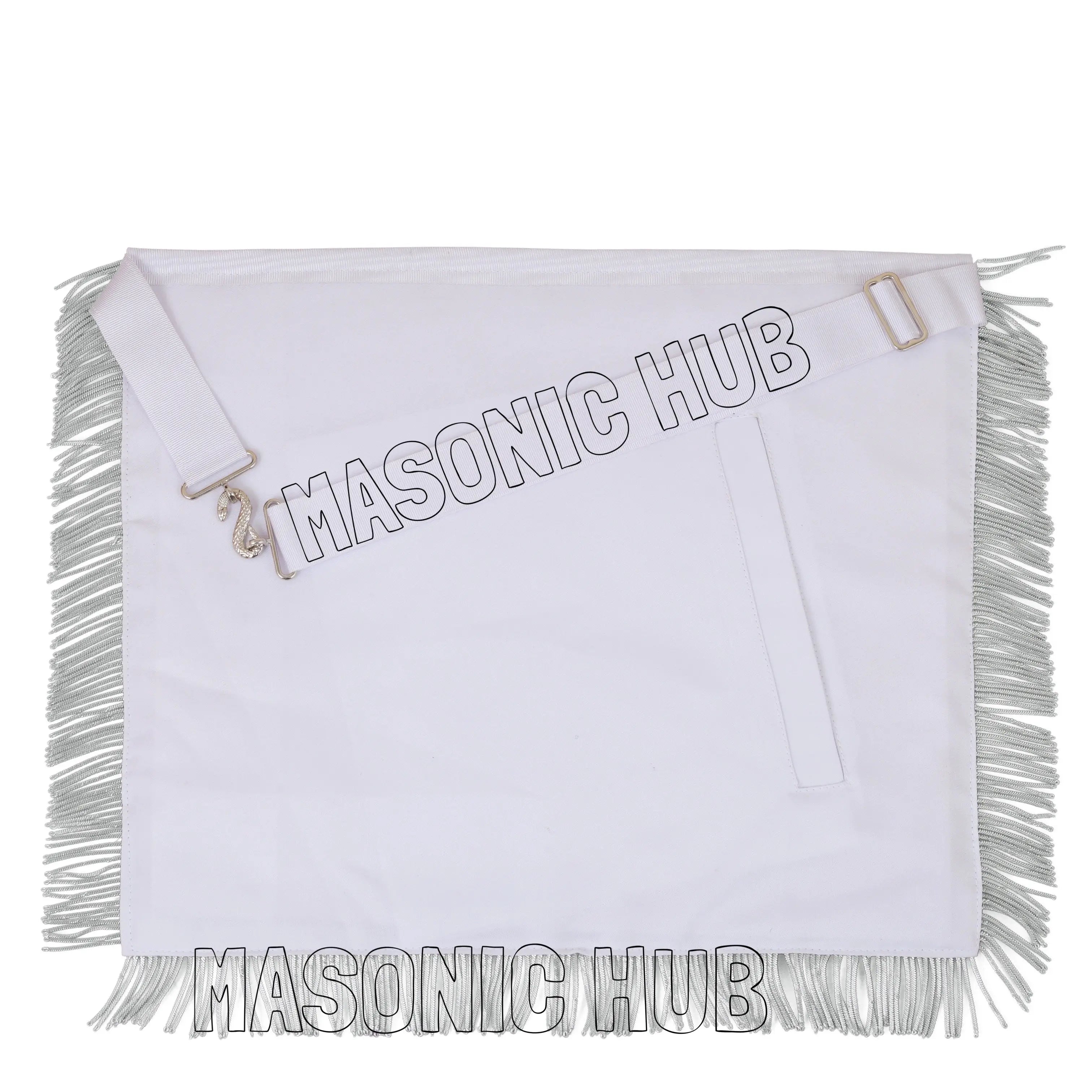 MASONIC REGALIA PAST MASTER SHEEP APRON ALL WHITE HAND EMBROIDERED +CHAIN COLLAR WITH JEWEL Masonic Hub