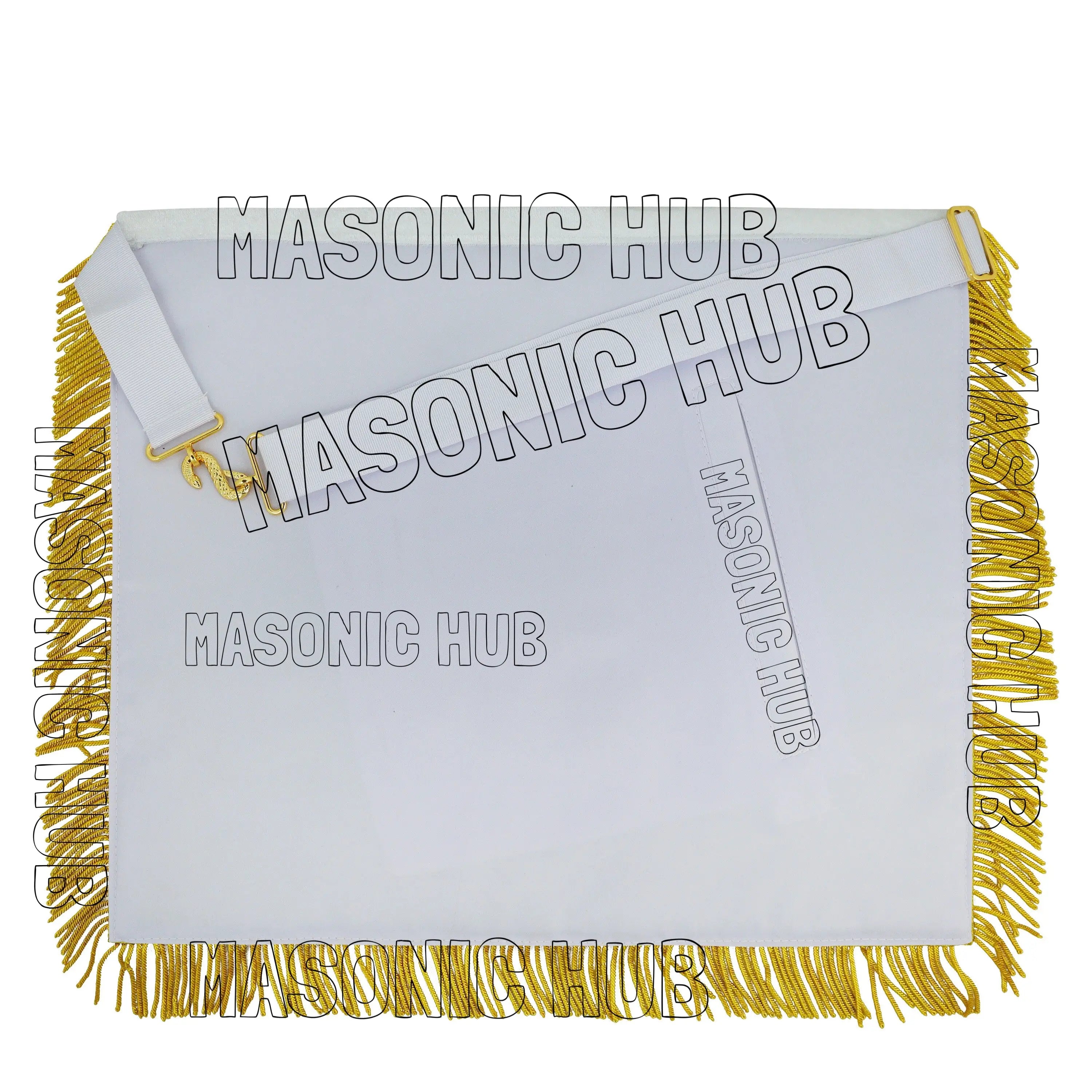 Handmade Masonic Past Master Apron – Genuine Lambskin with Compasses &amp; Quadrant Masonic Hub