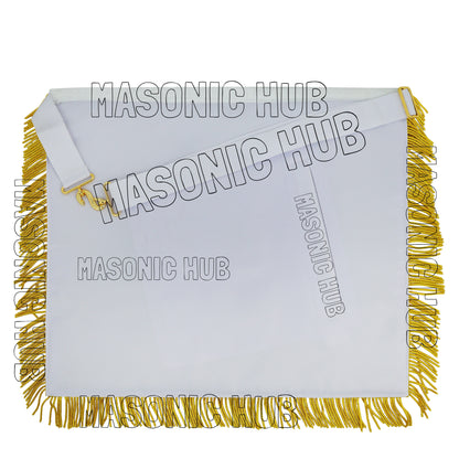 Handmade Masonic Past Master Apron – Genuine Lambskin with Compasses &amp; Quadrant
