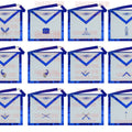 Masonic Blue Lodge Officer Aprons Set of 12 | Freemason Regalia Fraternity My Store