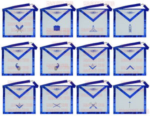 Masonic Blue Lodge Officer Aprons Set of 12 | Freemason Regalia Fraternity My Store
