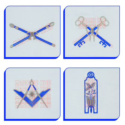 Masonic Blue Lodge Officer Aprons Set of 12 | Freemason Regalia Fraternity