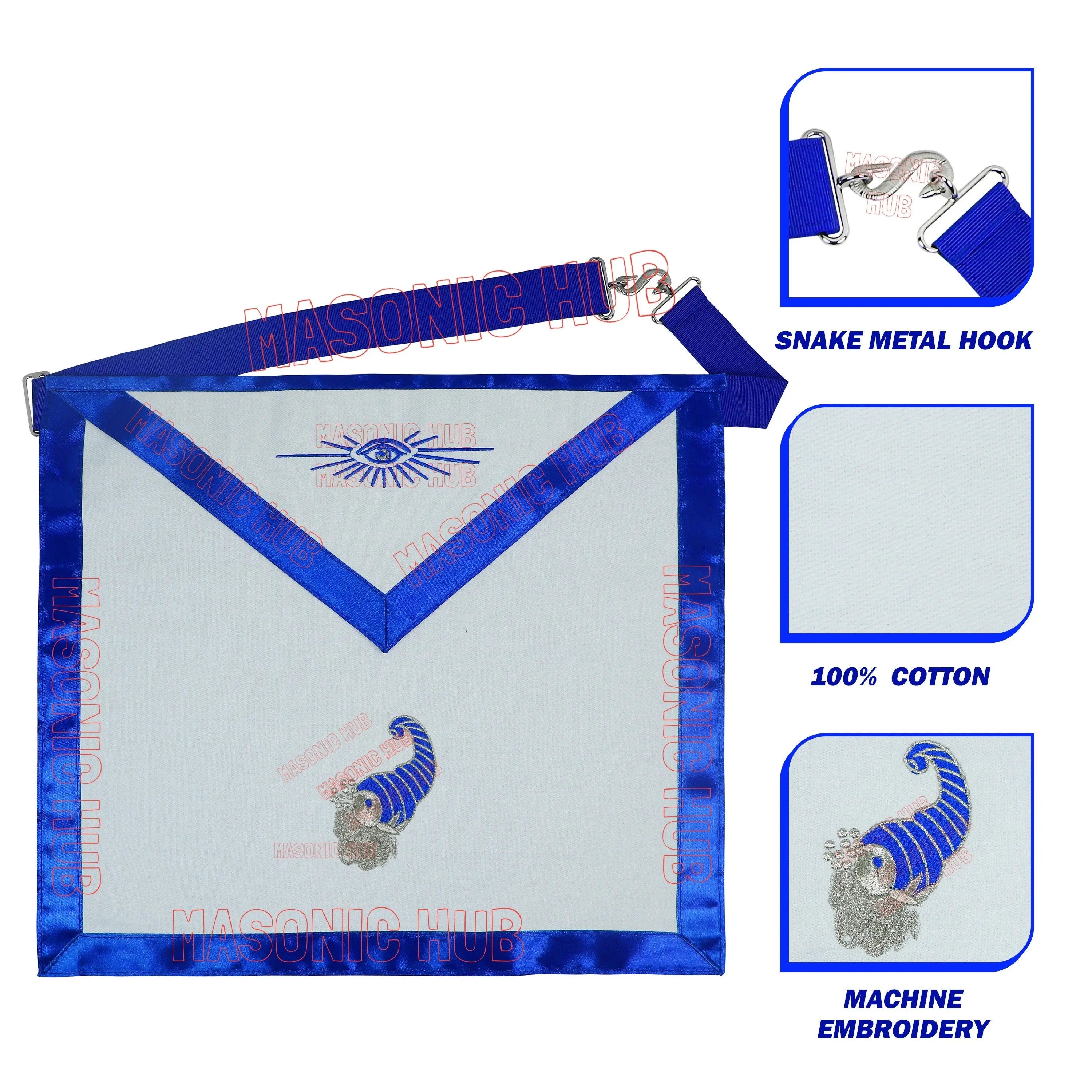 Masonic Regalia Blue Lodge Officer Senior Steward Cotton Aprons - Freemason Fraternity My Store