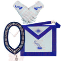 Masonic Junior Steward Apron Set with Chain Collar & Gloves - Blue Lodge Officer Regalia Masonic Hub