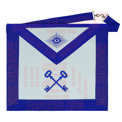 Masonic TREASURER Apron With Chain Collar & Gloves - Blue Lodge Officer Regalia