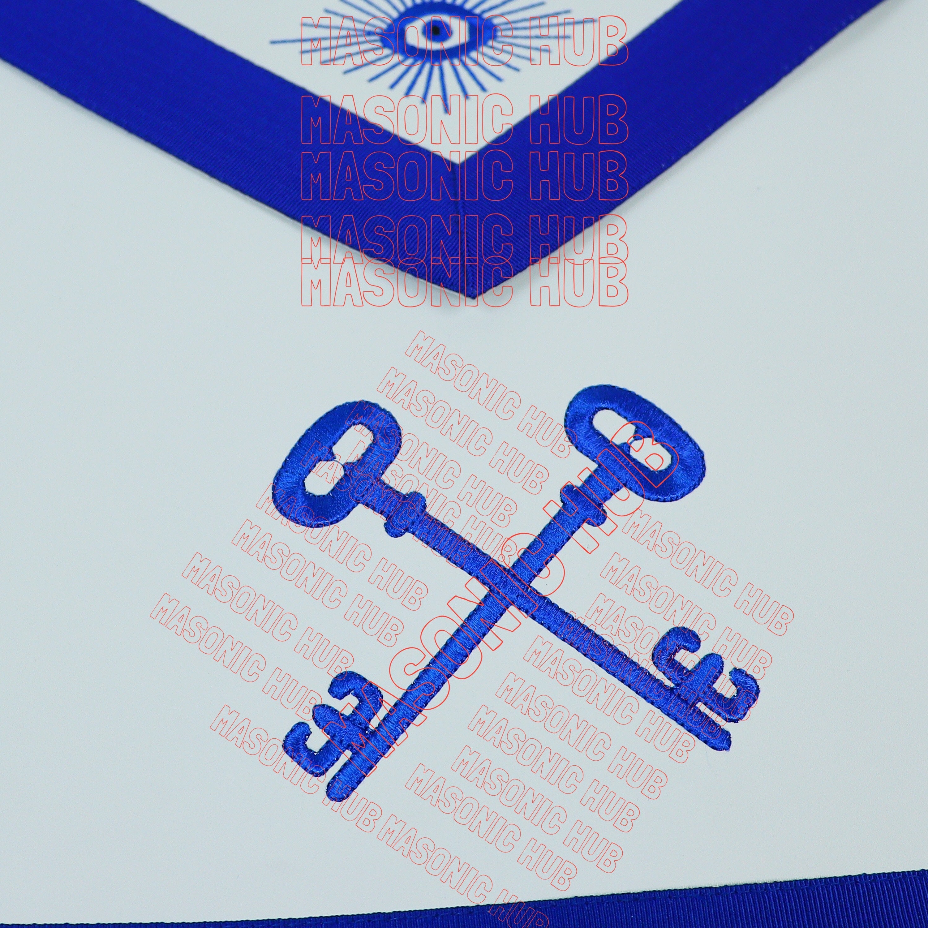 Masonic TREASURER Apron With Chain Collar & Gloves - Blue Lodge Officer Regalia Masonic Hub