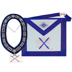 Masonic Blue Lodge Marshal Apron Set – Includes Chain Collar & Cotton Gloves Masonic Hub