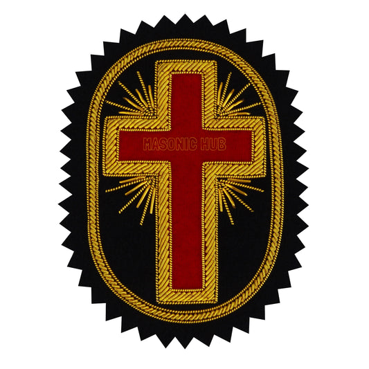 Masonic Knight Templar Passion Cross Rosette Hand Embroidered