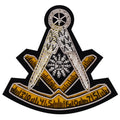 Masonic Past Master Emblem Silver Bullion Patch Hand Embroidered Masonic Hub