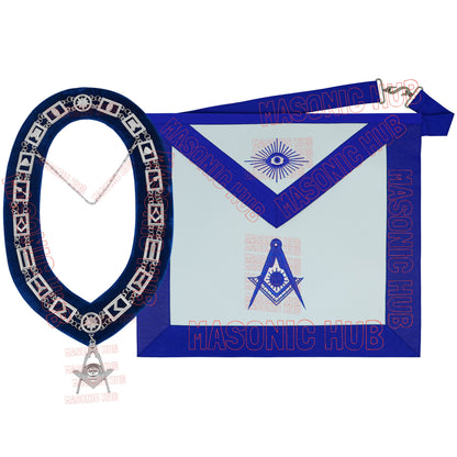 Masonic Blue Lodge Senior Deacon Apron Set – Includes Chain Collar & Cotton Gloves