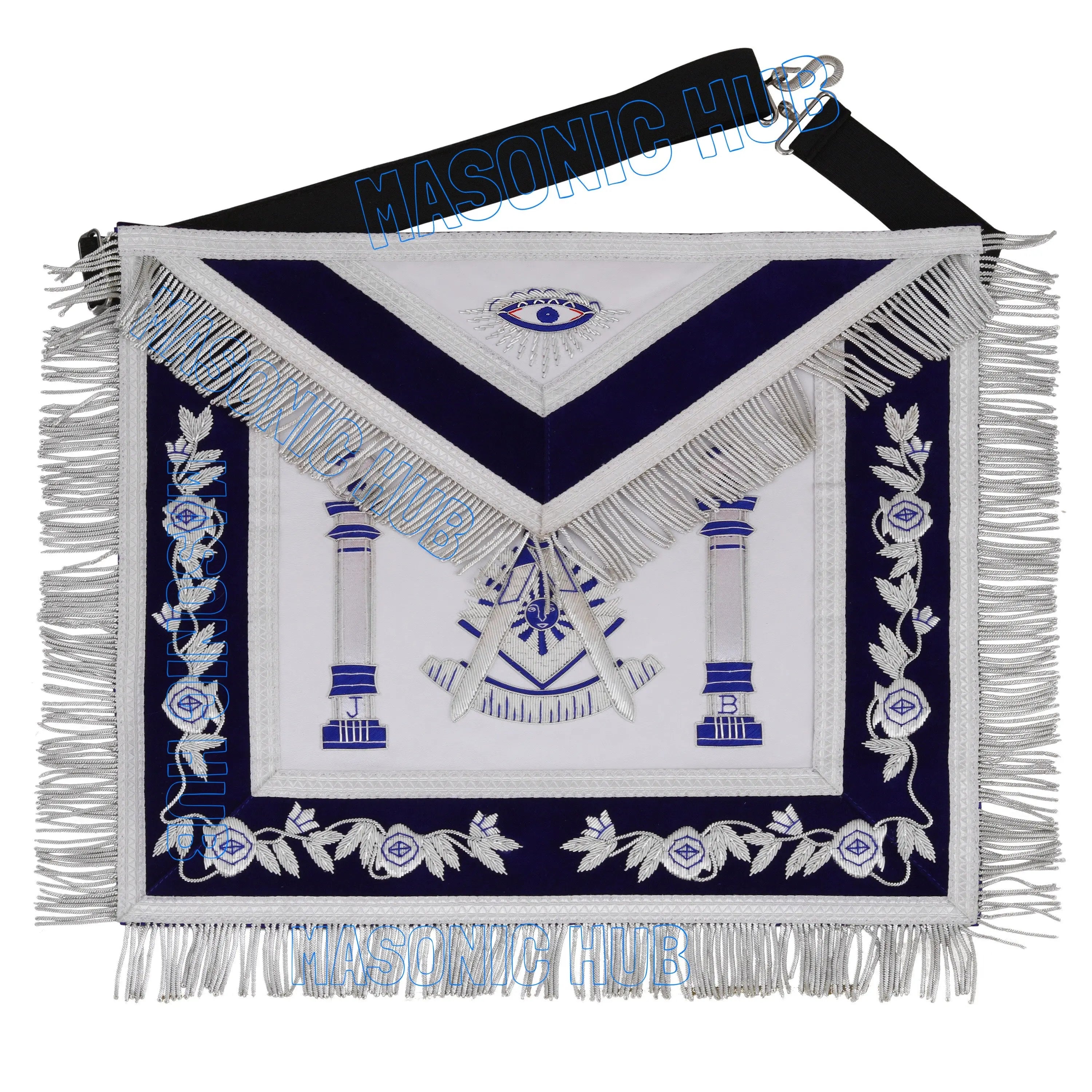 Masonic Past Master Sunburst Emblem Lambskin Apron – Hand-Embroidered Freemason Regalia Masonic Hub