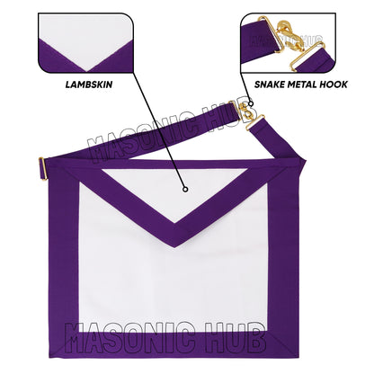 Allied Masonic Degree (AMD) Superintendent Apron – Handmade 100% Lambskin