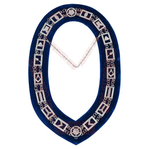 Blue Lodge Masonic Working Tools + Chain Collars with Blue Velvet Backing Masonic Hub