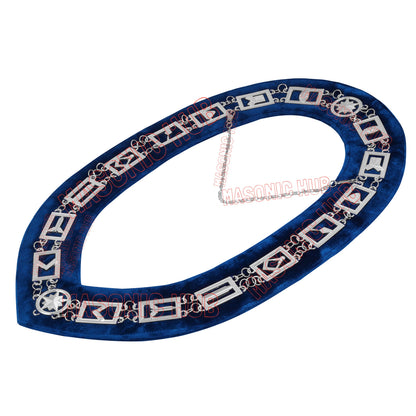 Freemason Blue Lodge Chaplain Apron 100% Lambskin Leather with Chain Collar & Jewel – Masonic Officer Regalia