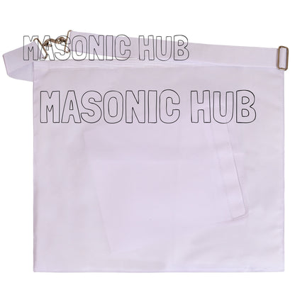 Masonic Past Master 100% Lambskin Apron All White Hand Embroidered