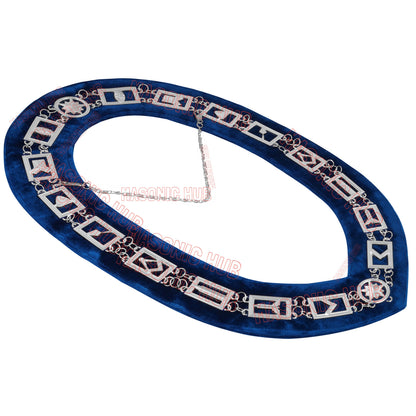Freemason Blue Lodge Chaplain Apron 100% Lambskin Leather with Chain Collar & Jewel – Masonic Officer Regalia