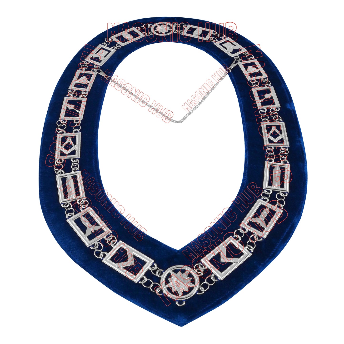 Freemason Blue Lodge Chaplain Apron 100% Lambskin Leather with Chain Collar & Jewel – Masonic Officer Regalia