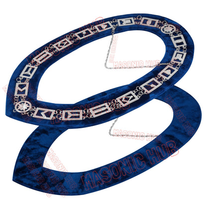 Masonic Blue Lodge Officer Working Tools Set (12) – Chain Collars + FREE Jewels – Complete Regalia Lot